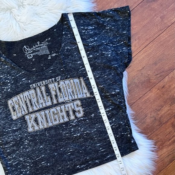 UCF University of Central Florida Marbled Gray Cropped T-Shirt-Size L - Picture 5 of 7